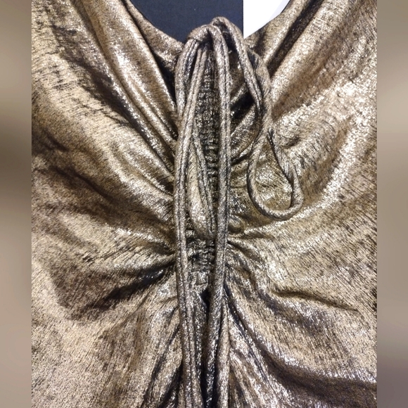 Zara Black And Gold Draped Balloon Mini Dress - Picture 7 of 11